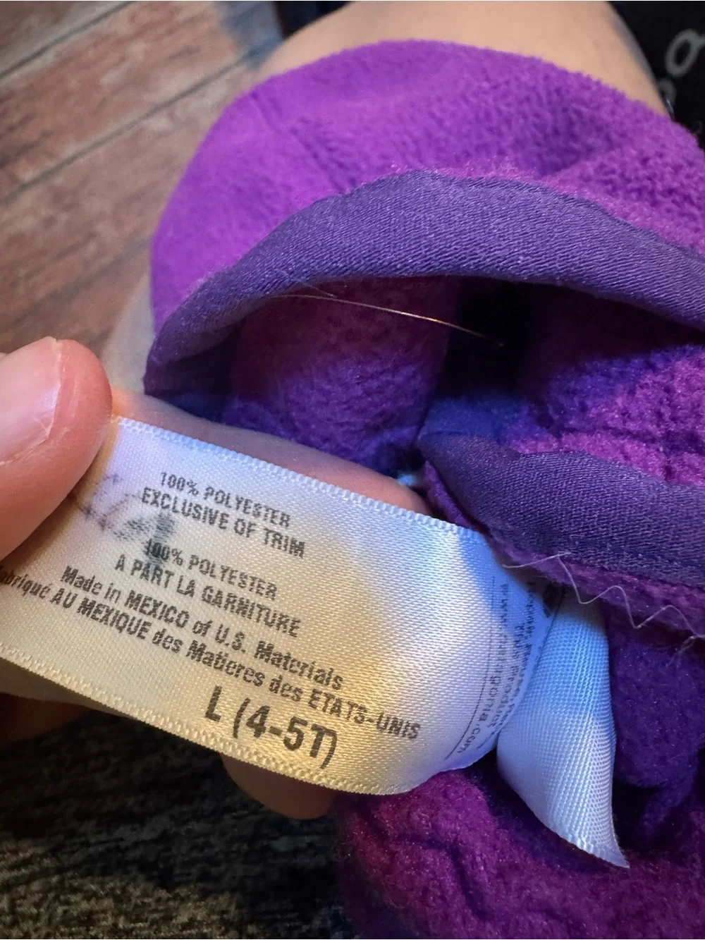 Patagonia Purple Fleece Slip-On fleece slippers 4T-5T